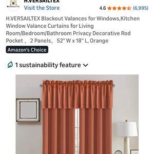 Orange Blackout Valance Curtains